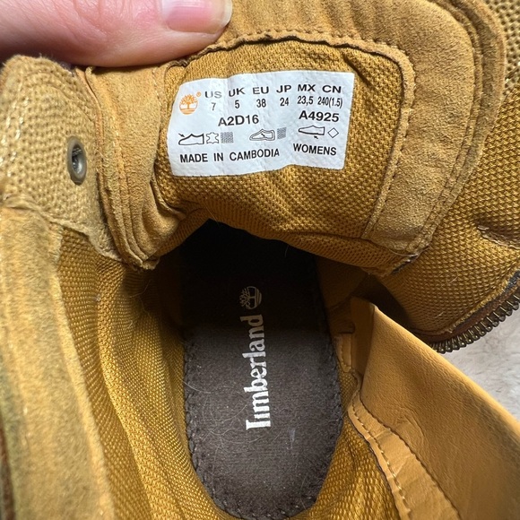 Timberland Kori Park Womens Size 7 Wheat Nubuck Suede Leather 6in Lace Up Heel - Picture 7 of 7